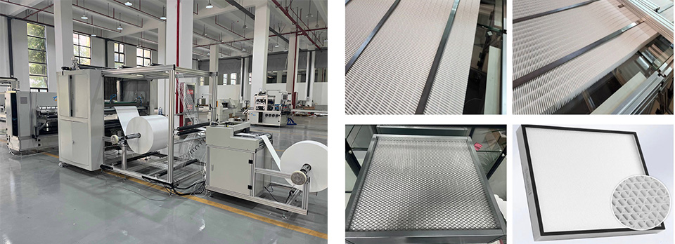High temp hepa filter production line